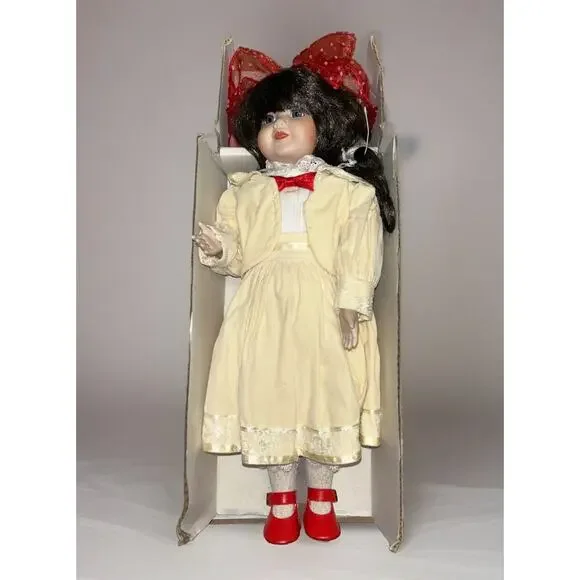 Victoria Impex Vintage 16" Porcelain Soft Body Doll, In Original Box #5/1200.